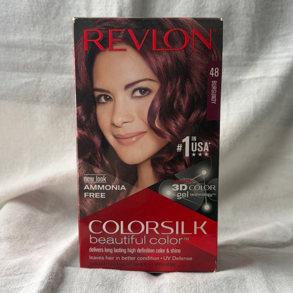 Revlon Colorsilk 48 Burgundy Beautiful Color Permanent Hair Dye New Box
